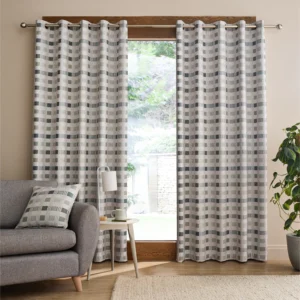 Catherine Lansfield Wilson Check Blackout Thermal Eyelet Curtains